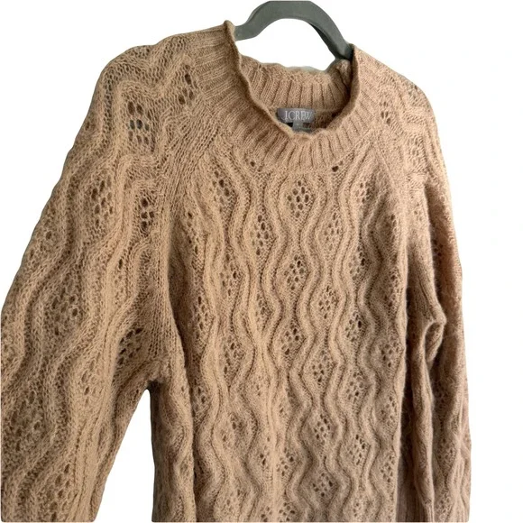 J.Crew Tan Wool Cozy Soft Pullover Knit Sweater X-Large Grandpa Classic Cottage - Picture 3 of 5